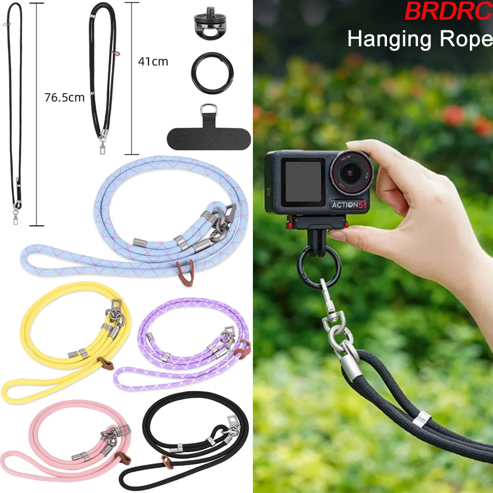 BRDRC Adjustable Neck Strap Lanyard for DJI OSMO Action 6/Action 5/Nano/Pocket 3/Insta360 X5/Ace Pro Camera Hanging Rope