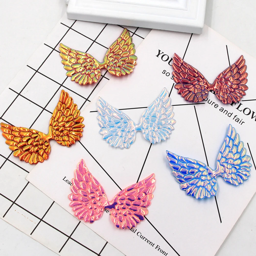 

60pcs Angel Wing Hair Accessories Diy Embroidered Wings Clothing Patches Kids Party Festival Decor ( Golden Yellow