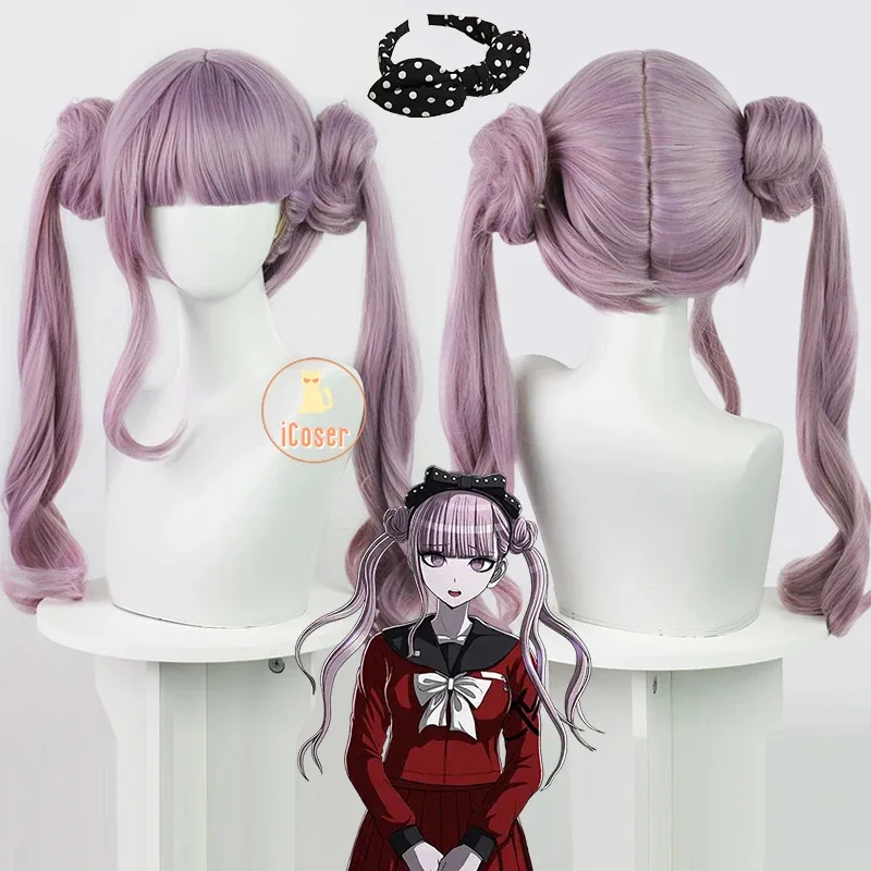 25COSTThe Hundred Line Kako Tsukumo 코스프레 의상 가발 전투 유니폼 스커트 헤어 밴드 마지막 방어 아카데미 할로윈 파티 for Wo