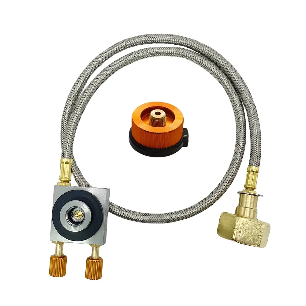 Europe Outdoor Cylinder Filling Adapter Camping Gas Tank Refill Adapter Gas Stove Furnace Connector with Pressure Relief Valve