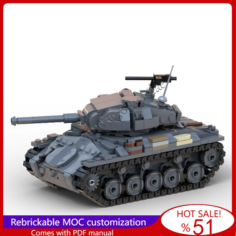 550 قطعة MOC Chaffee M24 خزان خفيف نموذج اللبنات لتقوم بها بنفسك الطوب الإبداعية الجمعية مجموعات الالعاب للأطفال مفاجأة هدية عيد ميلاد