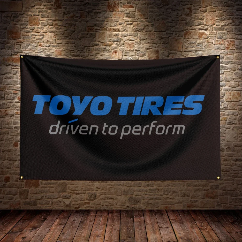 3X5Ft Toyo Tires Flag Polyester Printed Car Banner For Decor