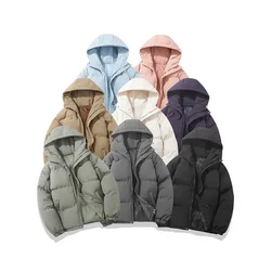 Parka con cappuccio da uomo nuovo autunno inverno giacca da coppia calda solida cappotti capispalla casual da esterno giacche sportive imbottite in cotone da uomo