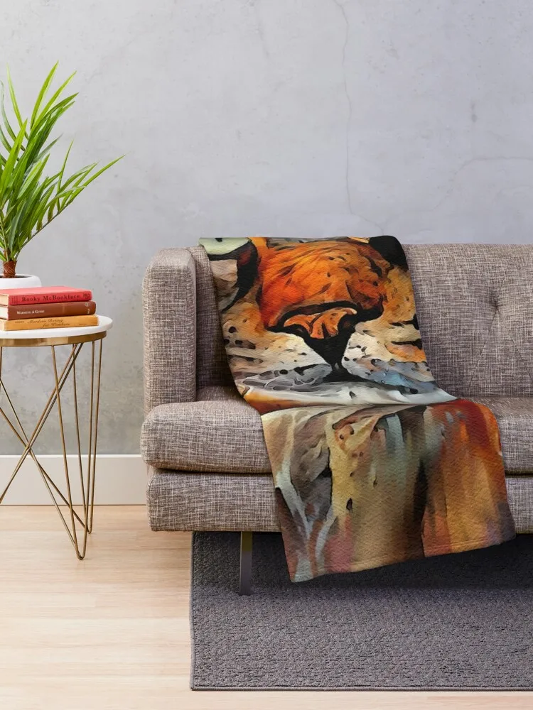 Zikkan, cat, chat, cat, lea roche paintings Throw Blanket Giant Sofa christmas gifts Beach Blankets