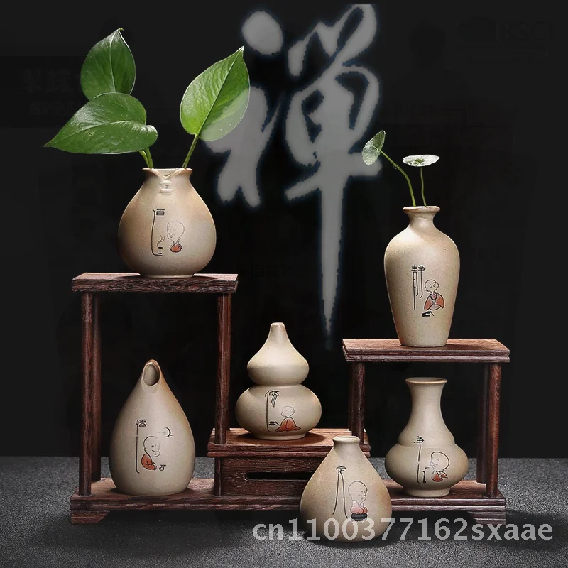 

Mini Ceramic Vase Creative Handcrafted Aromatherapy Bottle Simple Office Home Decor Desktop Ornaments Small Crafts