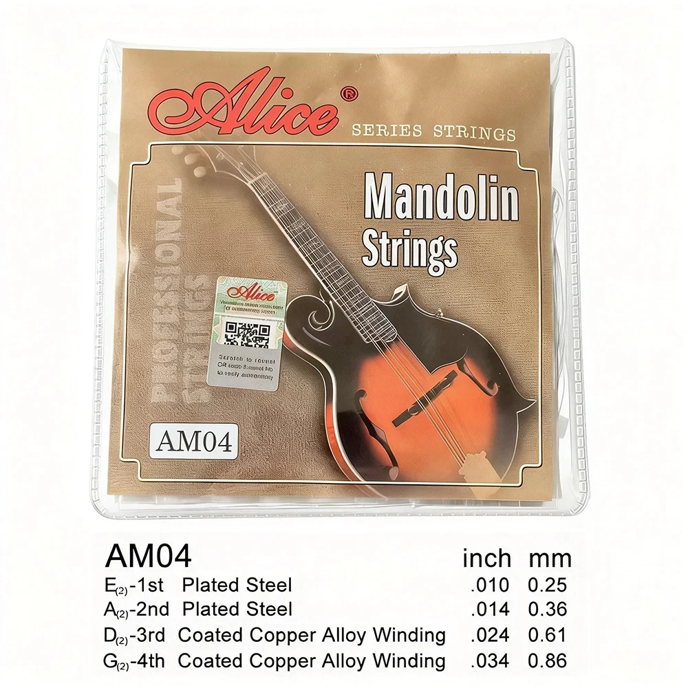 Mandolinensaiten, plattierter Stahl, versilberte Kupferlegierung, umsponnen, heller Ton und einfache Spielbarkeit für Mandolinteile und Zubehör – Detail 3