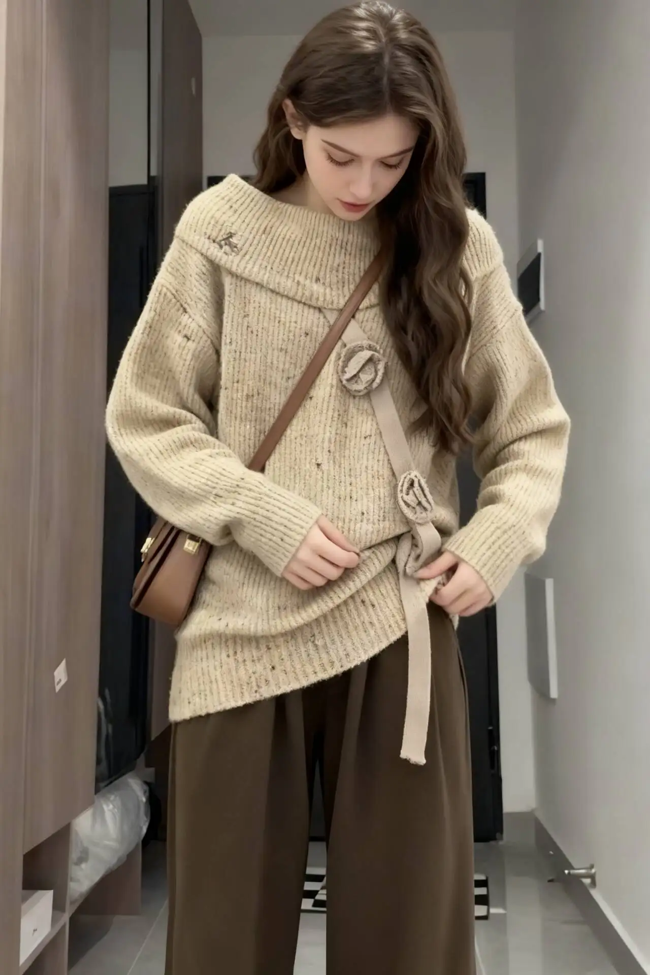 

Sweaters Jumpers Pullovers Woman Y2K Streetwear Twisted Back Restaurant Dinner Date Night Romance Elegant Feminine Fall Dressy