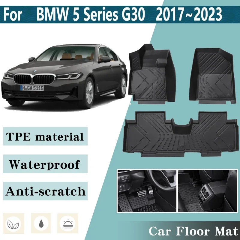 

LHD автомобильные коврики для BMW 5 серии G30 540i 518d 540d M550i 530i 2017 ~ 2023 автомобильный коврик для ног под заказ коврики для защиты от грязи аксессуары