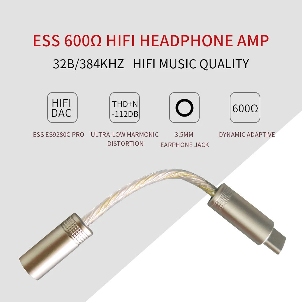 DAC USB C سماعة مكبر صوت ESS ES9280C PRO DSD128 32bit 384kHz نوع C أمبير لسماعات الأذن بكسل سامسونج شاومي OnePlus Win10