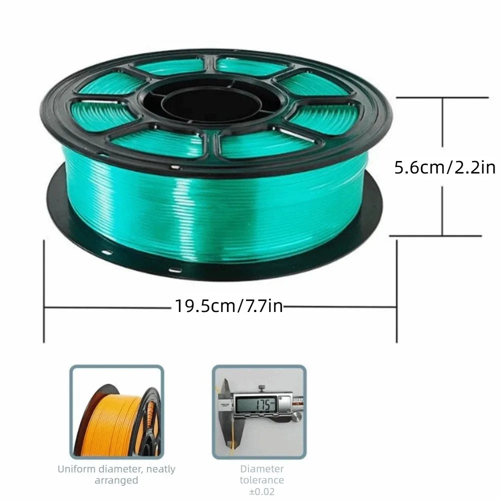1,75 mm 3D-Drucker-Filament, Hochgeschwindigkeits-1-kg-Spule, PETG-Filament, geringe Schrumpfung, kein Verstopfen, 3D-Druckmaterial – Detail 1
