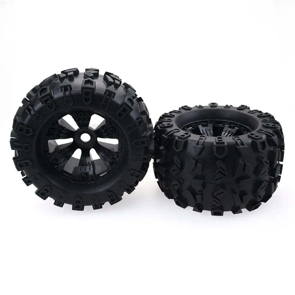 Neumáticos y ruedas hexagonales para camión teledirigido, juego pegado para Traxxas Maxx Tmaxx e-revo Revo 1/8, JLB Cheetah Monster, escala 3,3, 17mm, 4 unids/lote por paquete