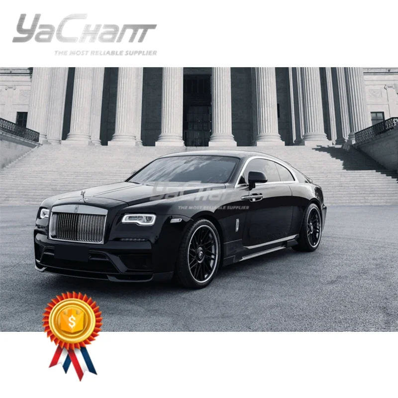 Portion Carbon Fiber Glass Body Kit Fit For 2015-2019 Rolls- Royce Wraith BS Style Bumper Side Skirt Spoiler Wing