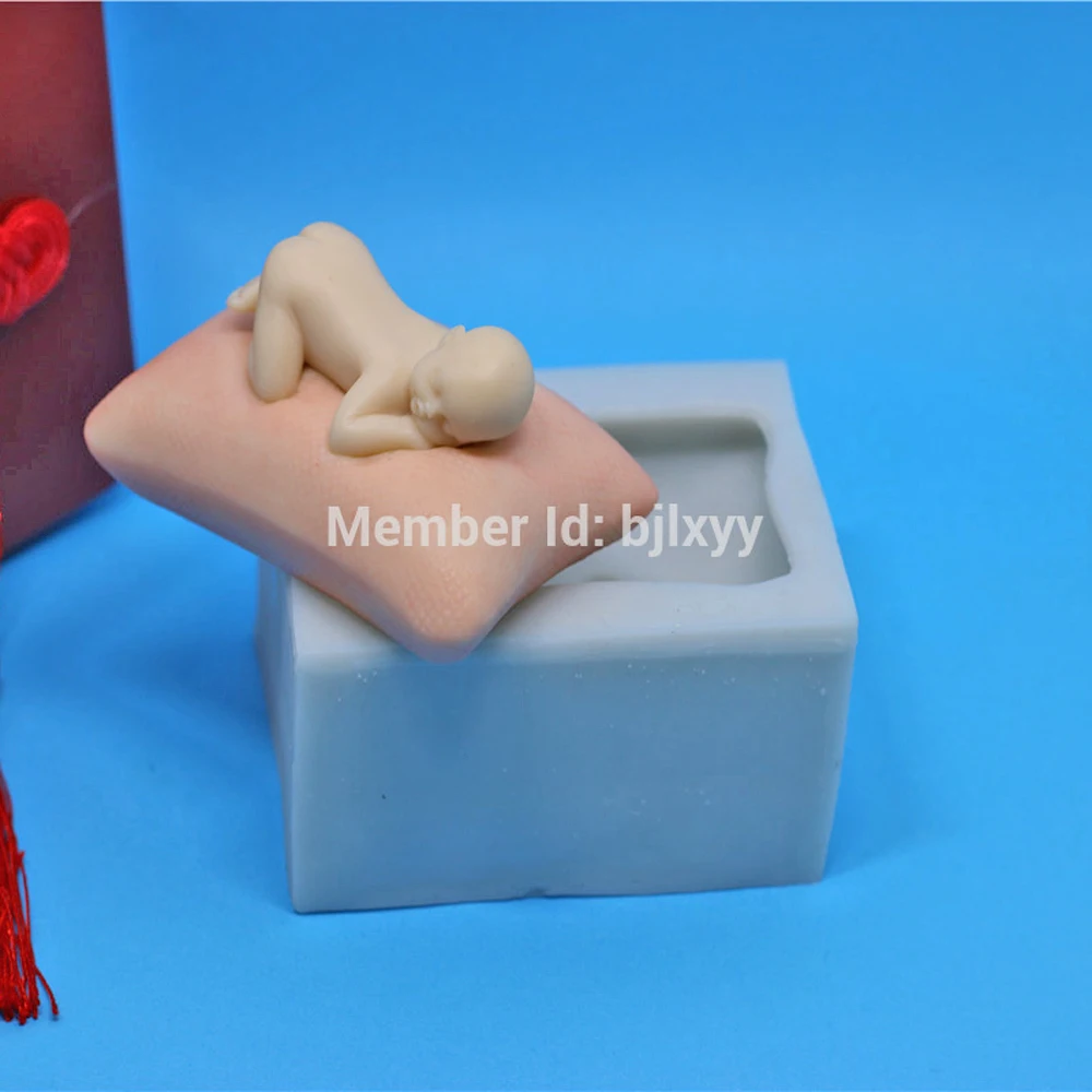 

3D Pillow Sleeping Baby Silicone Mould 3D BABY Cake Topper Decor Chocolate Candy Sugarcraft Candle Molds Polymer Clay