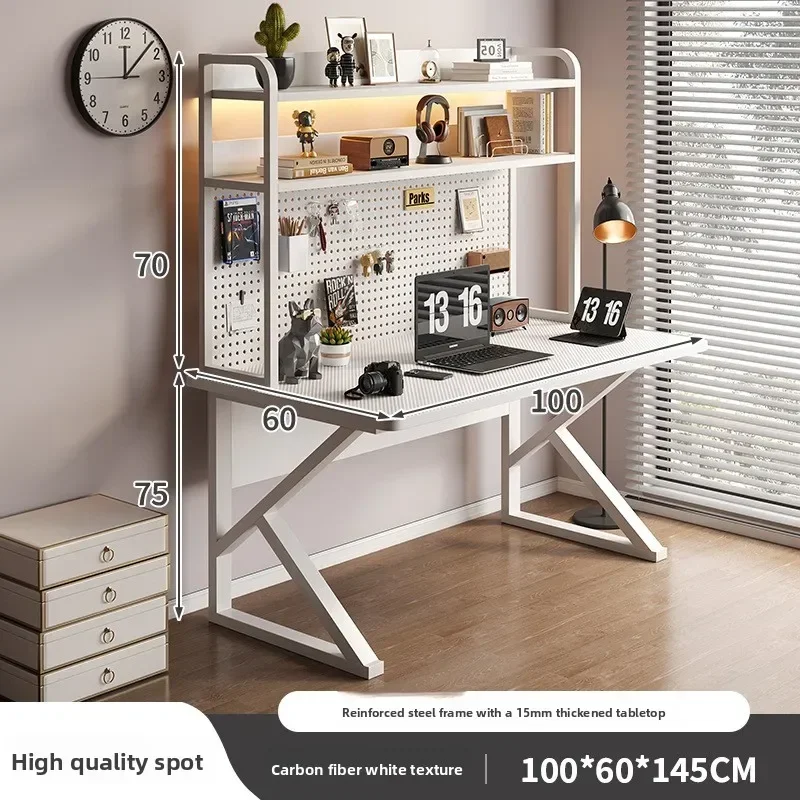 Computer desk Desktop with hole board Desk bookshelf Integrated table Bedroom Home office workbench Durable