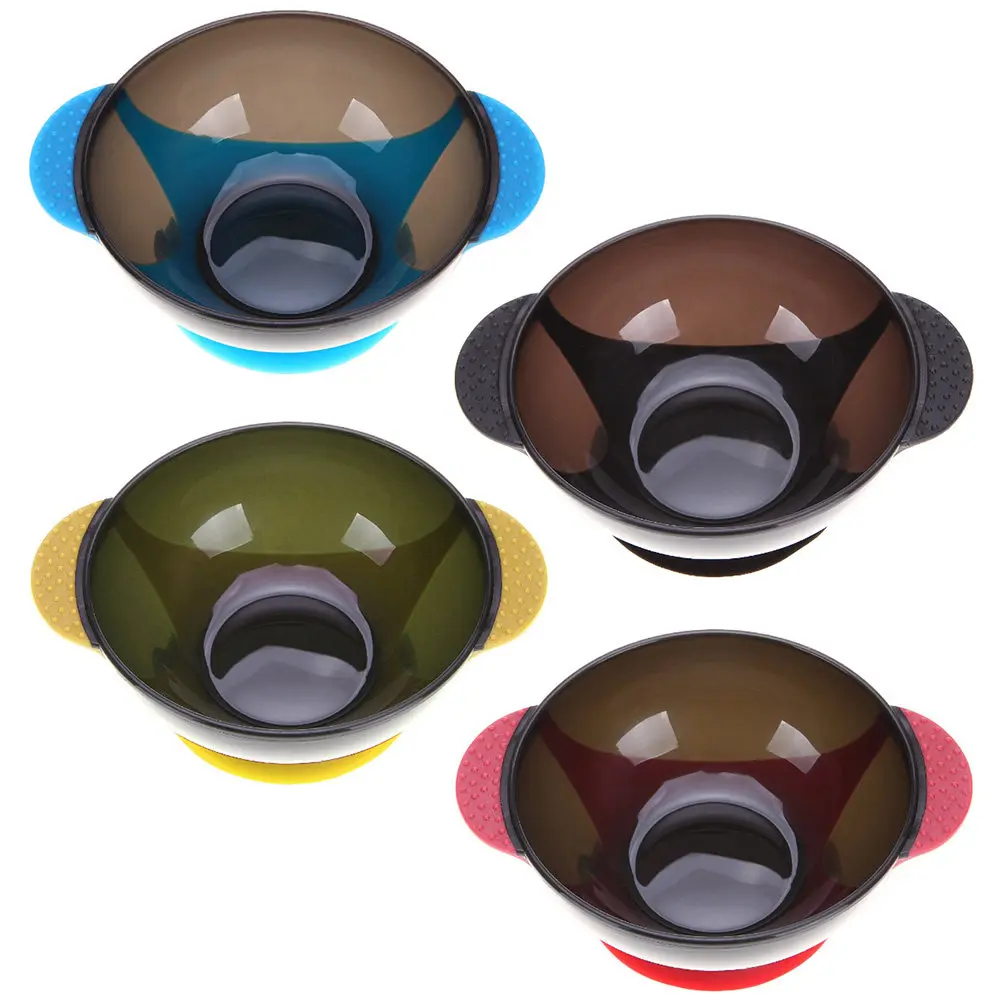 

4Pcs Vibrant Color Silicone Suction Cup Bowl Hair Coloring Tool Anti-Slip Stable Grip for Salon Home Hair Dye Mixing Tinting
