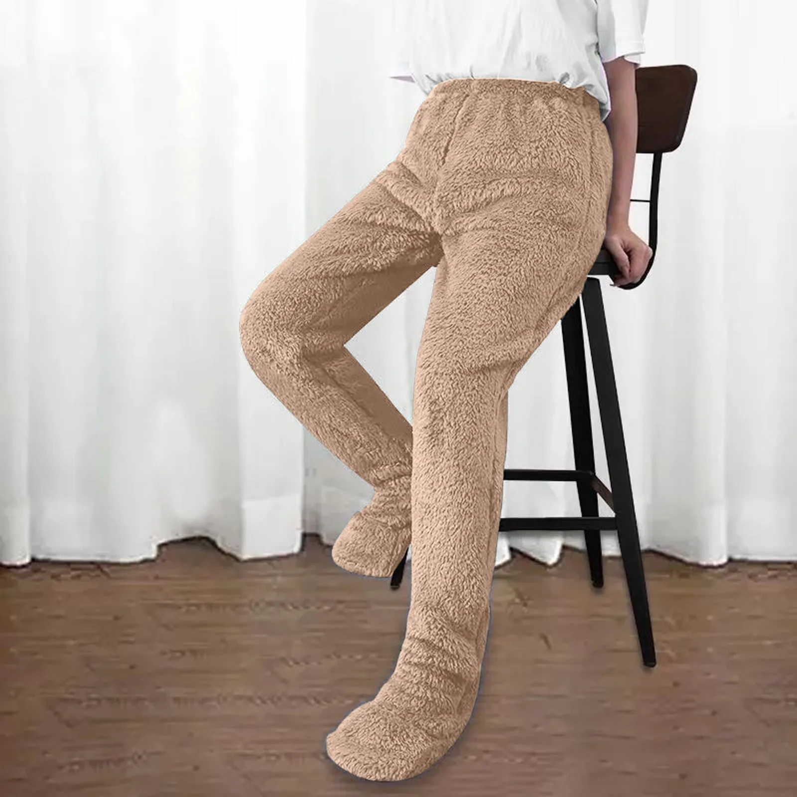 Winter warme Koralle Fleece Pyjama hose Herren Plüsch verdicken Nachtwäsche rosa Oves ize solide schlanke Home Hose elastische Taille Nachts ocke