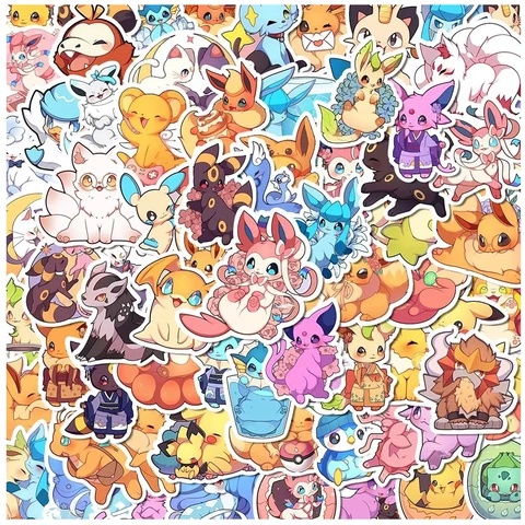 Kawaii Pokemon аниме наклейки 10/30/50/100 шт