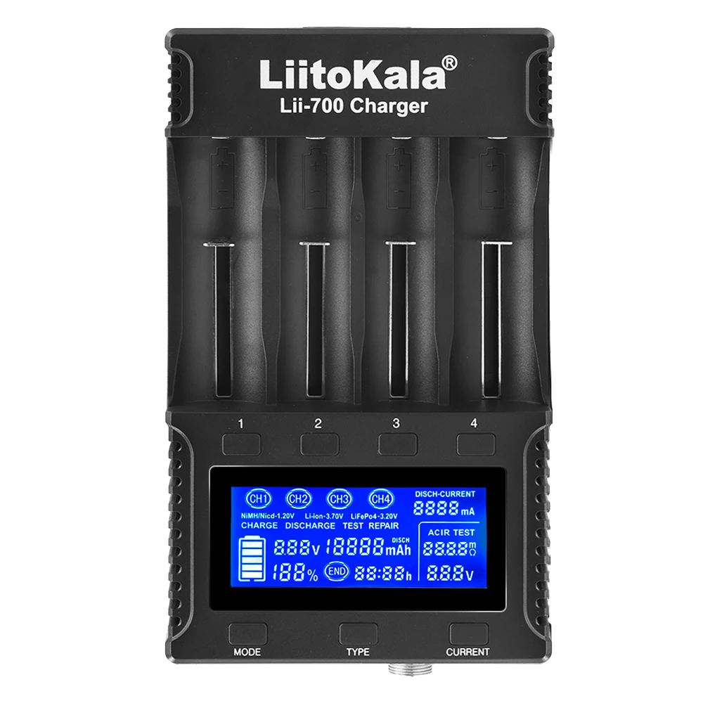 Ładowarka do baterii Liitokala Lii-700 3.7V/1.2V 18650/26650/16340/18500 z funkcją pomiaru rezystancji wewnętrznej — zdjęcie produktu 7