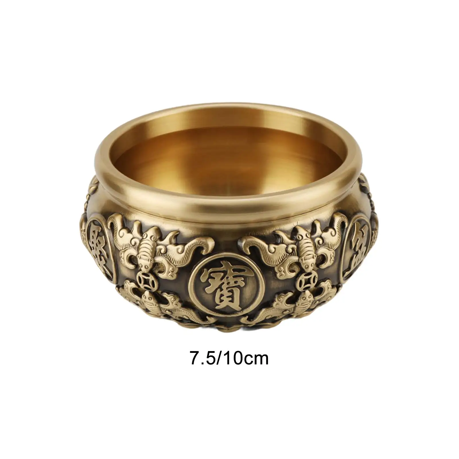 

Wealth Fortune Treasure Bowl Table Centerpiece Ornament Craft Cornucopia Bowl for Desktop Bedroom Study Living Room Decor