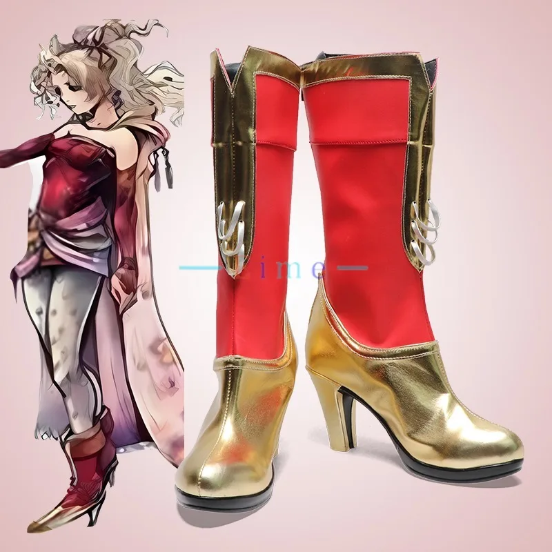 

FF6 Tina Terra Branford Cosplay Shoes Adult Golden Boots Game Cosplay Prop Halloween Role Play Carnival Party Boots Custom Made