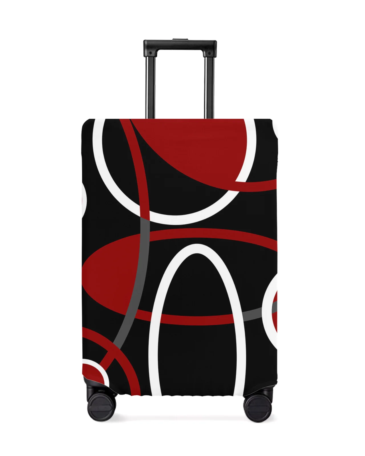 Red Black Geometric Abstract Lines Travel Luggage Cover Elastic Baggage Cover Suitcase Case Dust Cover Travel Accessories