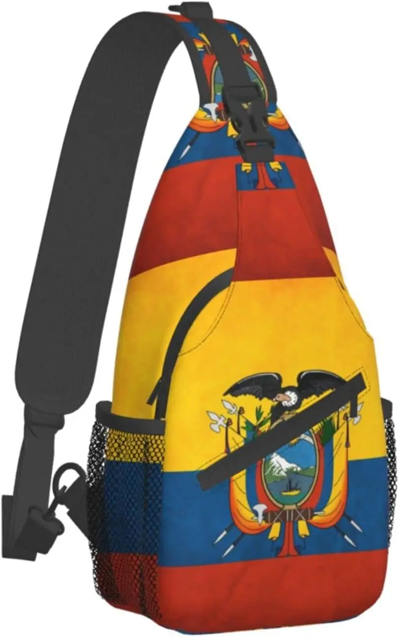 Ecuador Flag Hiking Daypacks Cross-body Sling Backpack for Men Women Outdoor Cycling Hiking Travel