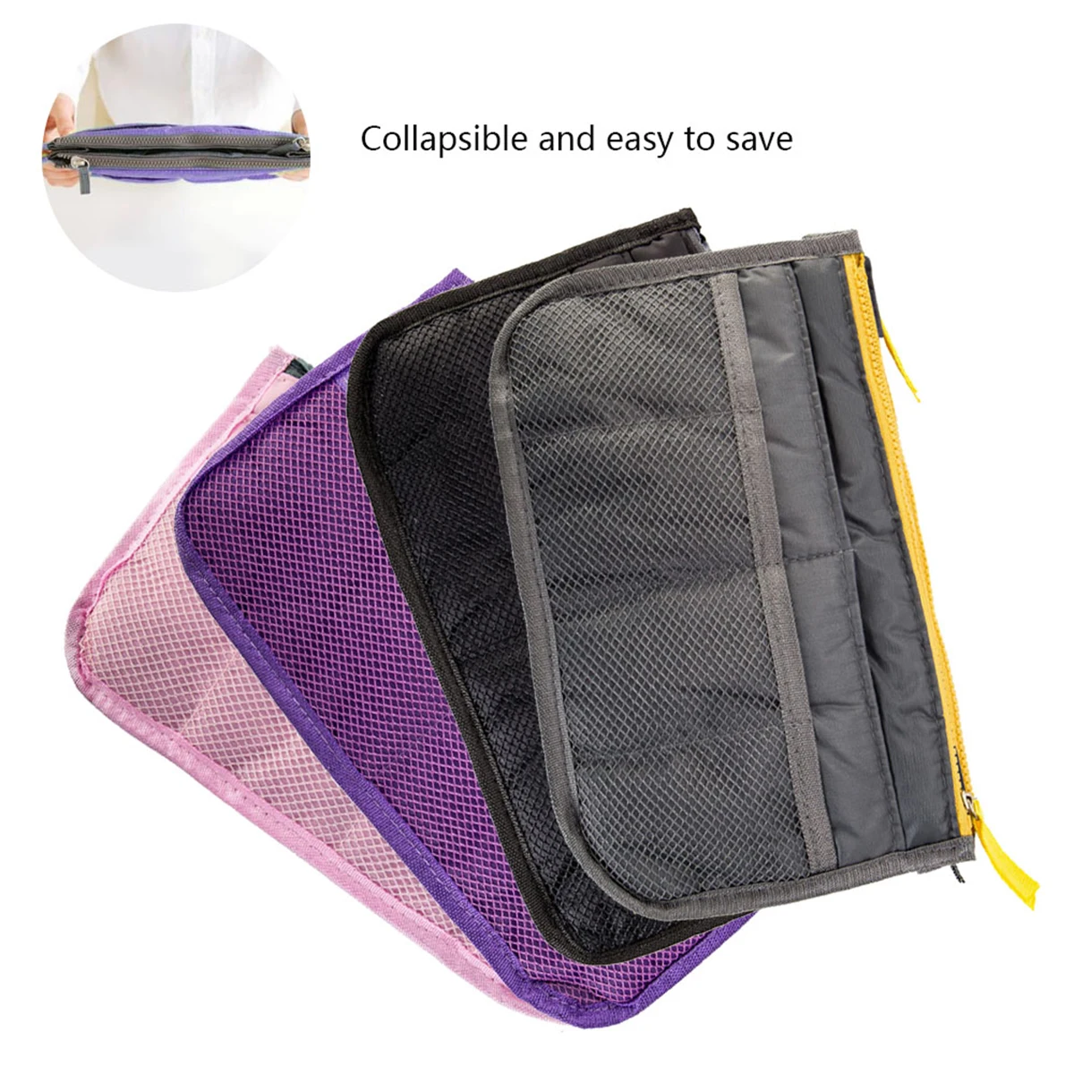 Women Cosmetic Storage Bag Large Capacity Portable Insert Organizer Nylon Multifunctional Makeup Toiletries Classification Bag