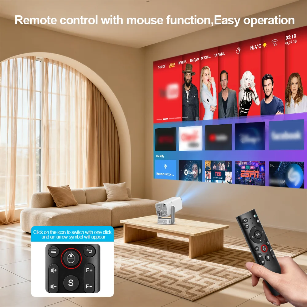 جهاز عرض ThundeaL عالي الدقة TD80Pro 1080P 4K Projetor 750Ansi Mini Portable Proyector TD80 Pro TD80W ترقية فيديو الفيلم المنزلي #6