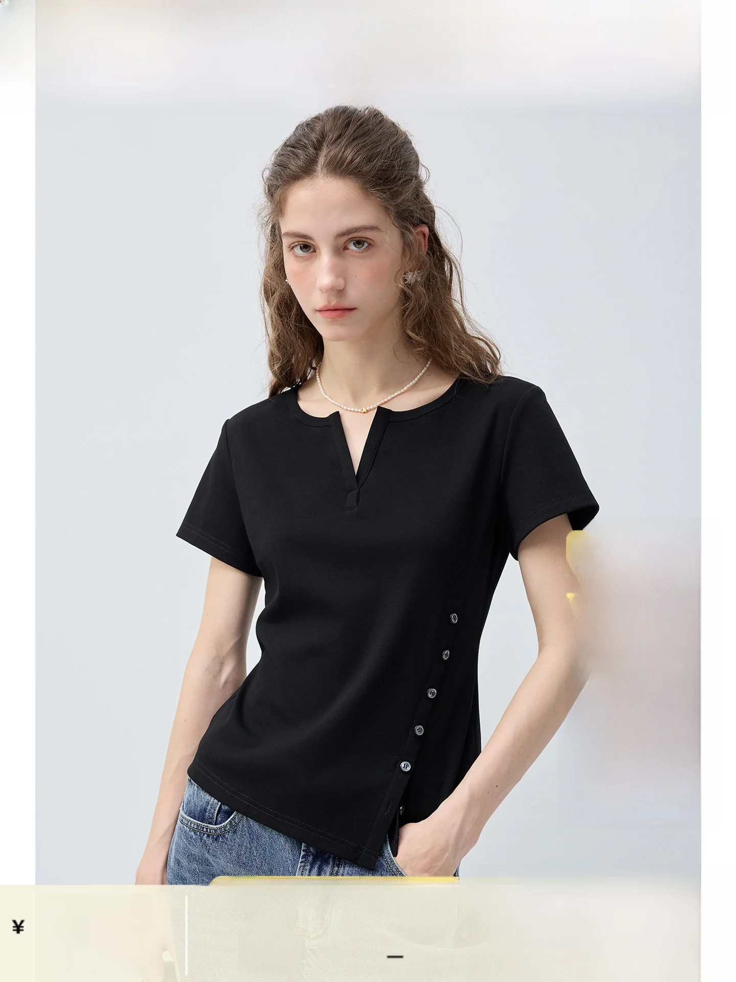 

Черная футболка с эффектом похудения, женская модная футболка больших размеров с коротким рукавом, стандартный крой, летний новый стиль, универсальный топ