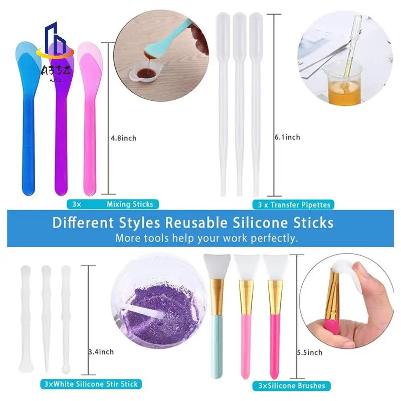 

A33Z-Набор инструментов для смолы, 22 шт., силиконовый лист A3, мерные стаканчики на 100 мл, силиконовые стаканчики для смешивания, силиконовые кисти, палочки для перемешивания