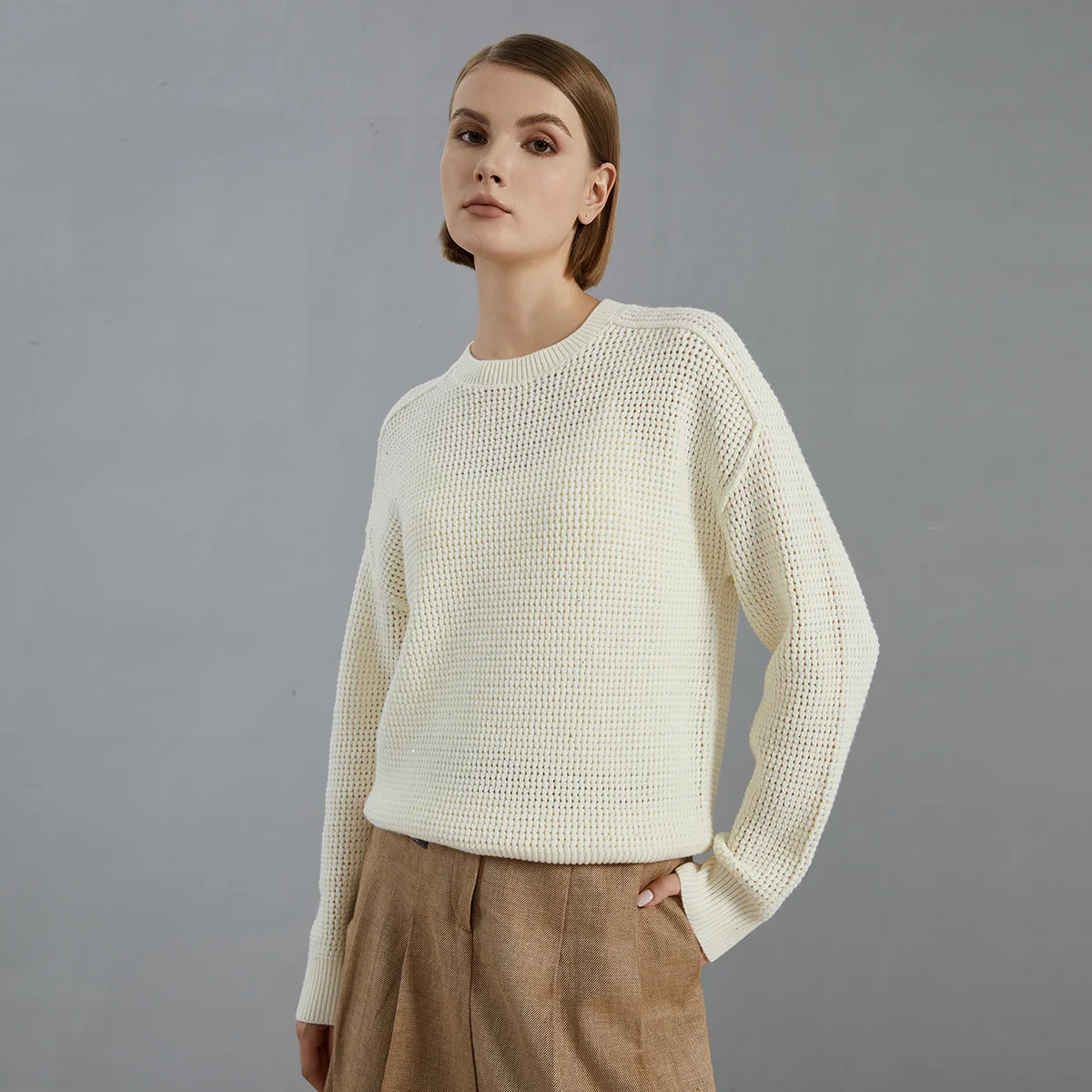 BC759 High Quality Luxury Women's Clothing 100% Wool thick Pullover Knitted Sweater Winter