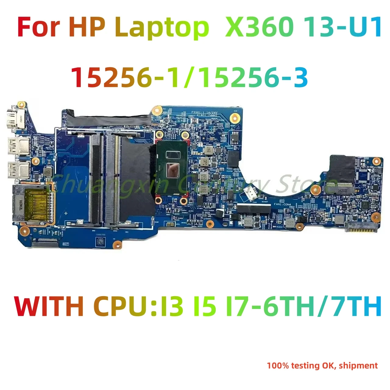 

15256-1/-3motherboard For HP Laptop X360 13-U1 Main Board with I3 I5 I7 6TH /7TH CPU DDR4 100% Test OK