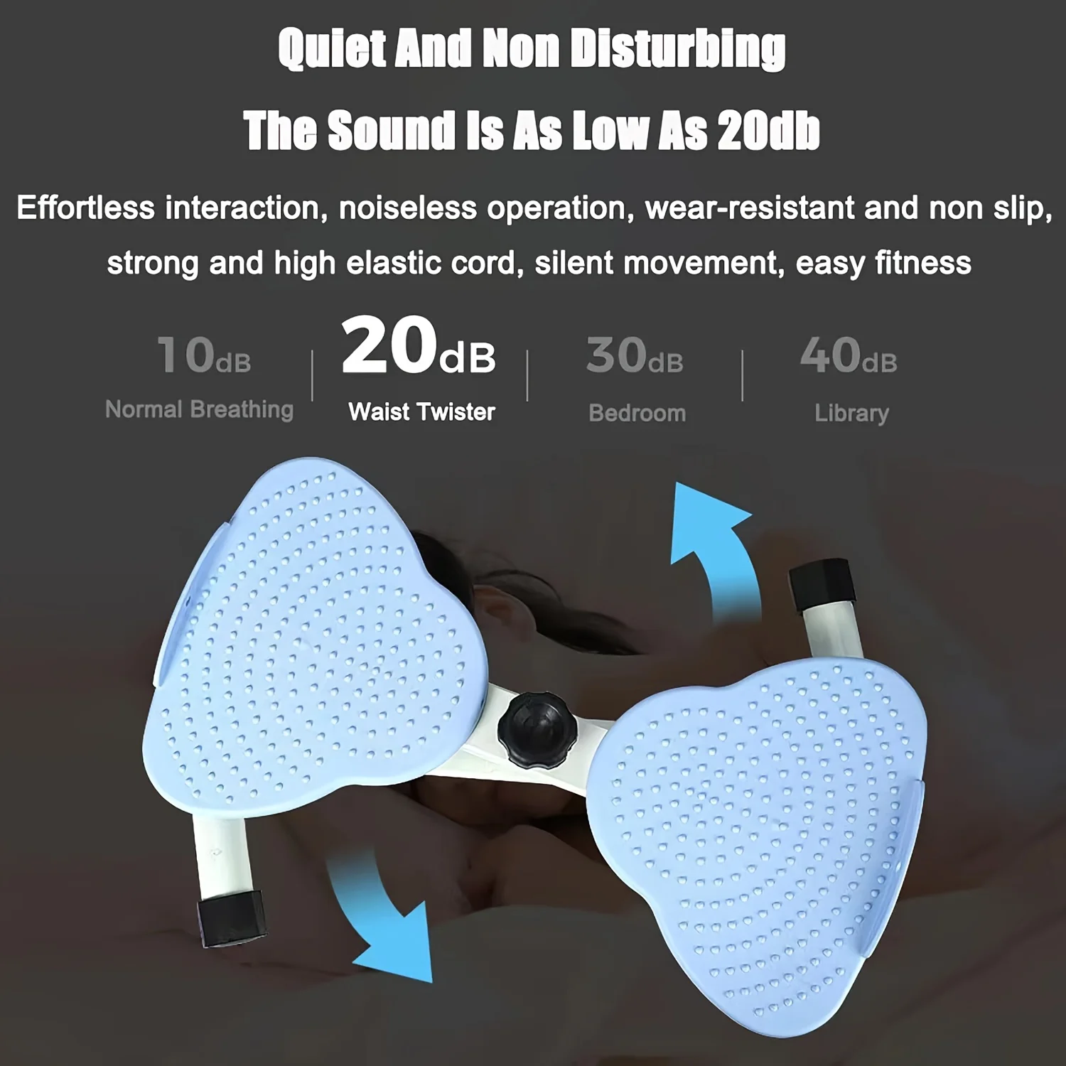 لوحة خصر ملتوية، آلة تويستر خصر مقاس 20.87 بوصة مع حبال 2 × 30 بوصة، سعة 300 رطل للياقة البدنية للرجال والنساء