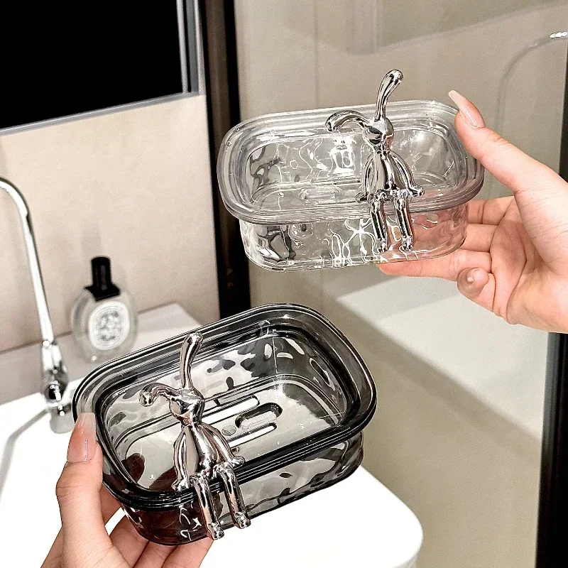 

Plastic Bathroom Box in The Bathroom Household Soap Dish Rabbit Decor Soap Storage Rack for Draining Water Bathroom Accessories
