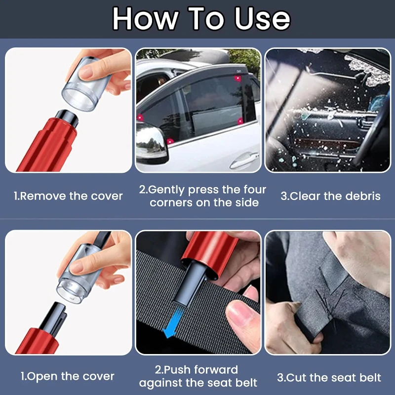 2026 New 2-in-1 Mini Car Safety Hammer Car Glass Window Breaker Escape and Rescue Tool with Seat Belt Cutting Tool Car Parts view 5