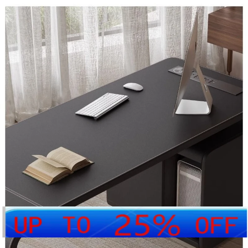 

LH Minimalist Home Study Desk Modern Simple Saddle Leather Office Computer Desk