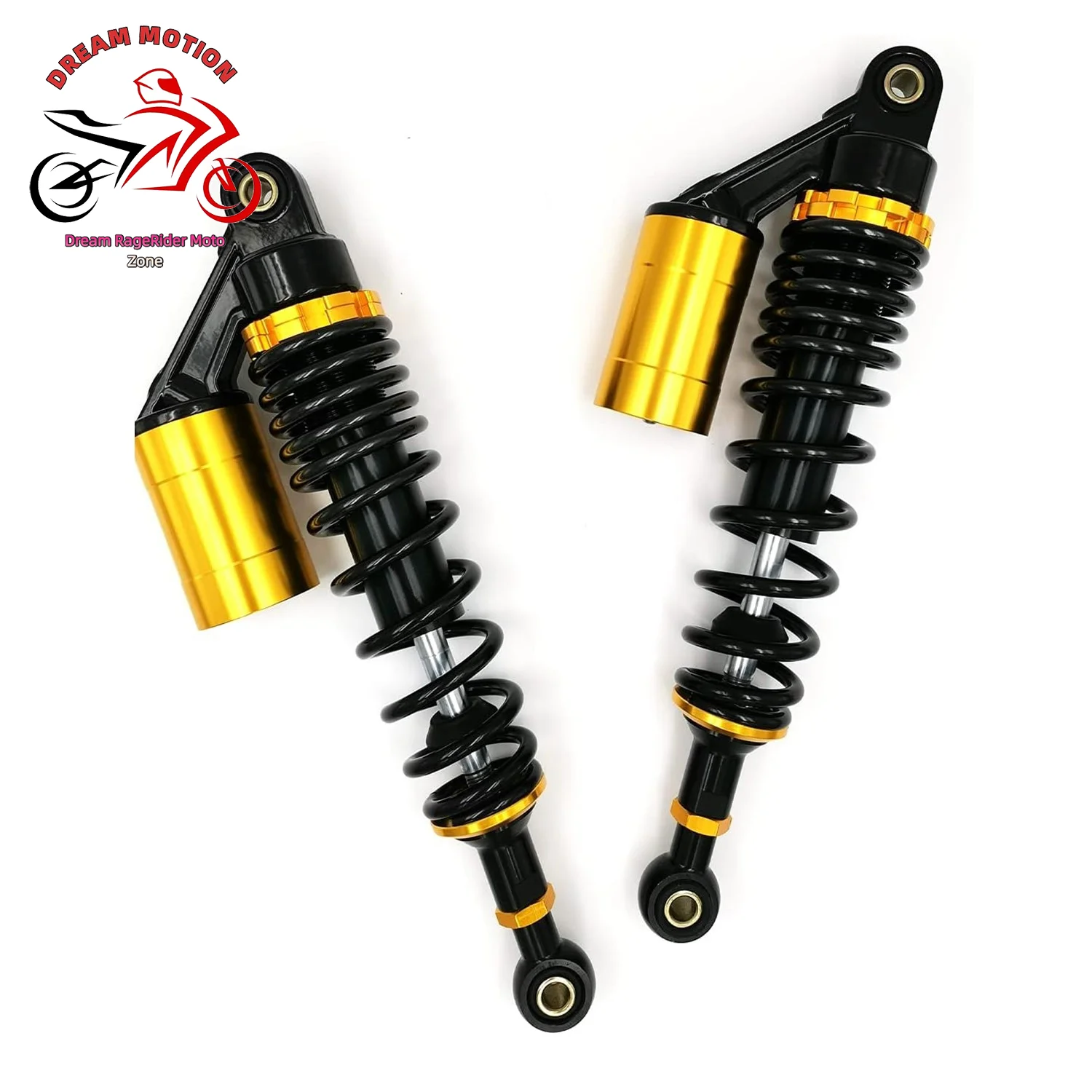 

1Pair Adjustable 12.99 Inch 330mm Gold Air Shock Absorbers Nitrogen Suspension Universal Fit For ATV UTV Go Kart Quad Dirt Bikes