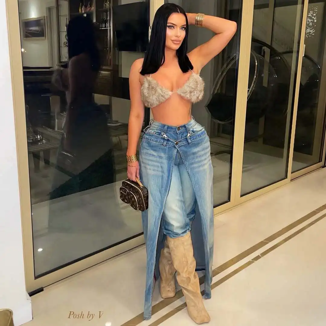 Cargo Denim Baggy Pants High Waist Jeans Fashion Y2K Streetwear 2026 Women Fashion Clothes Trousers Denim Jean Pants