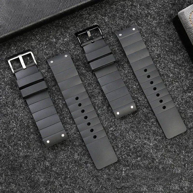 Soft rubber watch strap For cartier sandoz santos 100 Silicone Men Women Watchband 23mm band Stainless steel buckle accessories