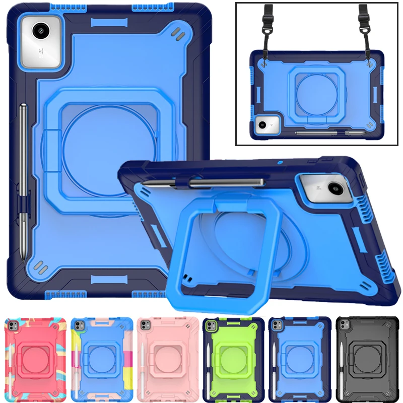 

For Lenovo Idea Tab M11 11" TB336FU TB336ZU TB330FU Xiaoxin Pad 11 inch 2025 Shockproof Tablet Case Pull Ring Stand Armor Funda