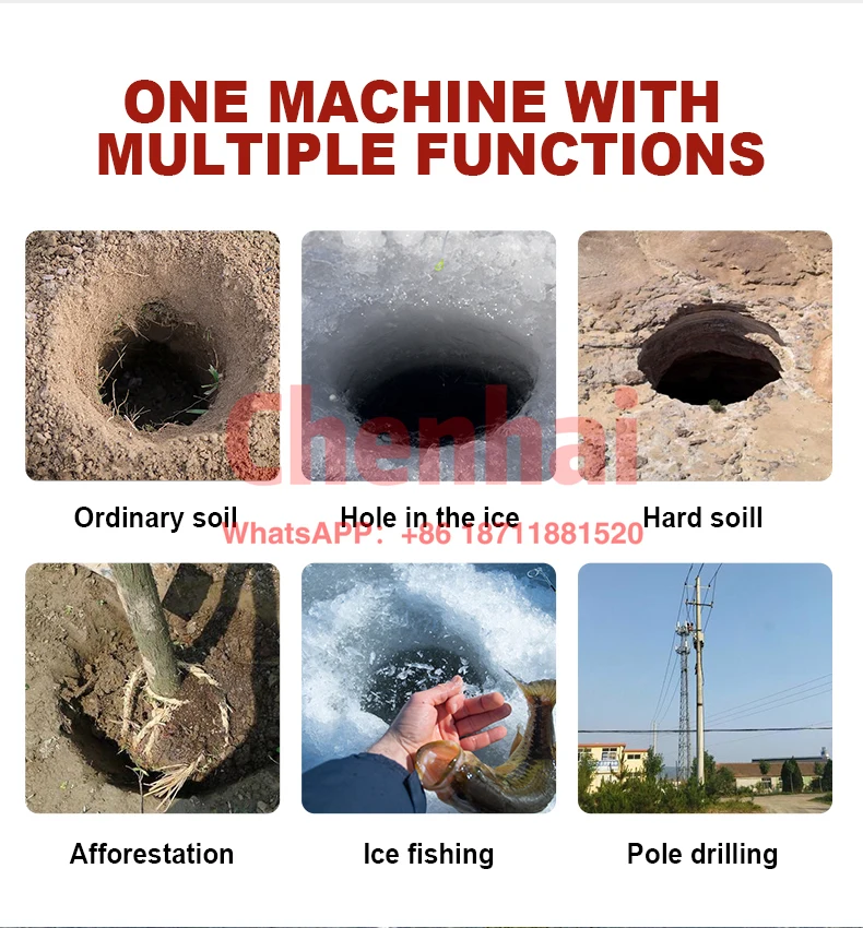 Powerful 68CC 2 Stroke Earth Auger 2-Man Post Hole Digger Machine