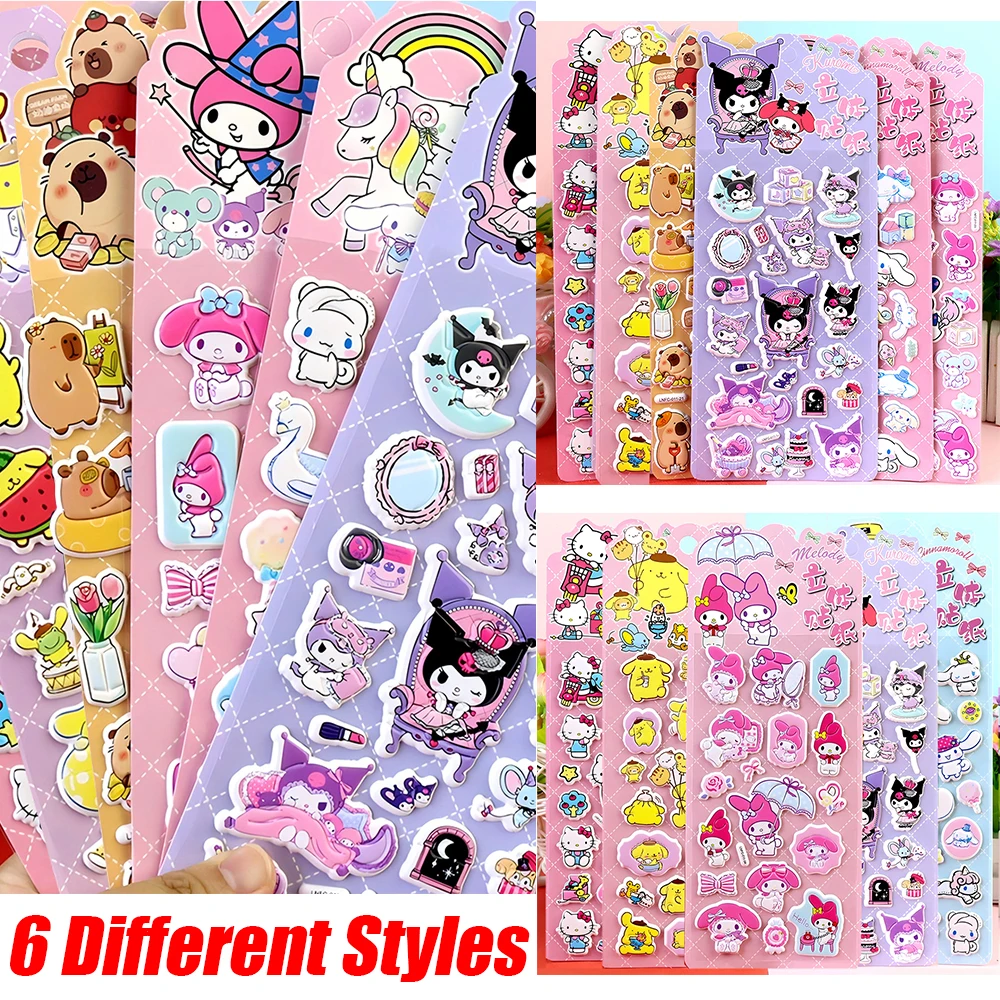 

Cute Sanrio Kuromi Anime Bubble Stickers Cinnamoroll Melody Cartoon DIY Hand Account Decoration Sticker Kid Reward Decals Gifts