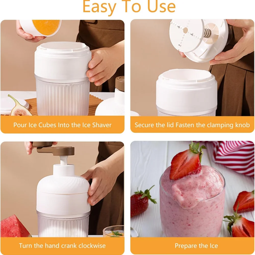 Shaved Ice Machine Mini Ice Crusher Hand Operated Shaved Ice Milkshake Maker Household Portable Small Hail Machine Kitchen Tool - view 3