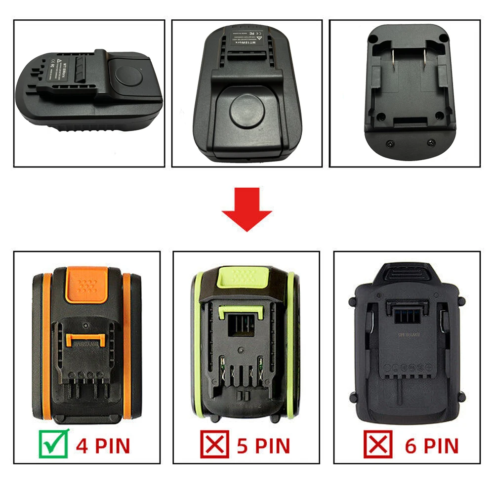 Imagem -03 - Conversor Adaptador de Bateria para Makita Li-ion Battery Convert Ferramentas Elétricas Pin Mt18worx 18v