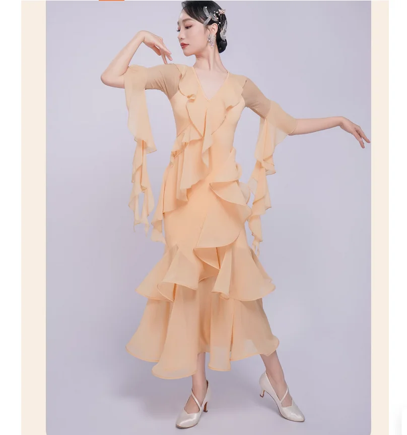 

Modern Dance Dress Women's Waltz Performance Dress National Standard Dance Dress