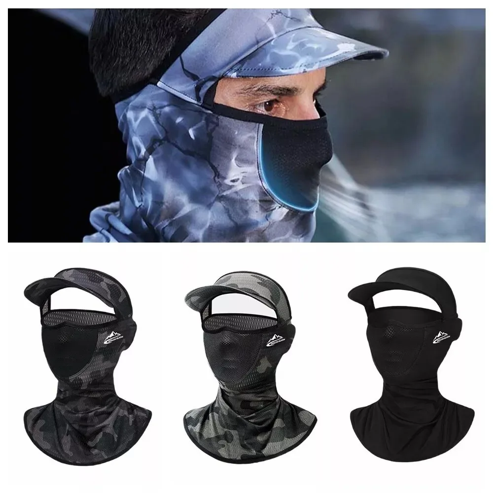 

Summer Men Ice Silk Mask New Anti-Ultraviolet Breathable Riding Sun Mask Elastic Sports Sunscreen Face Scarf