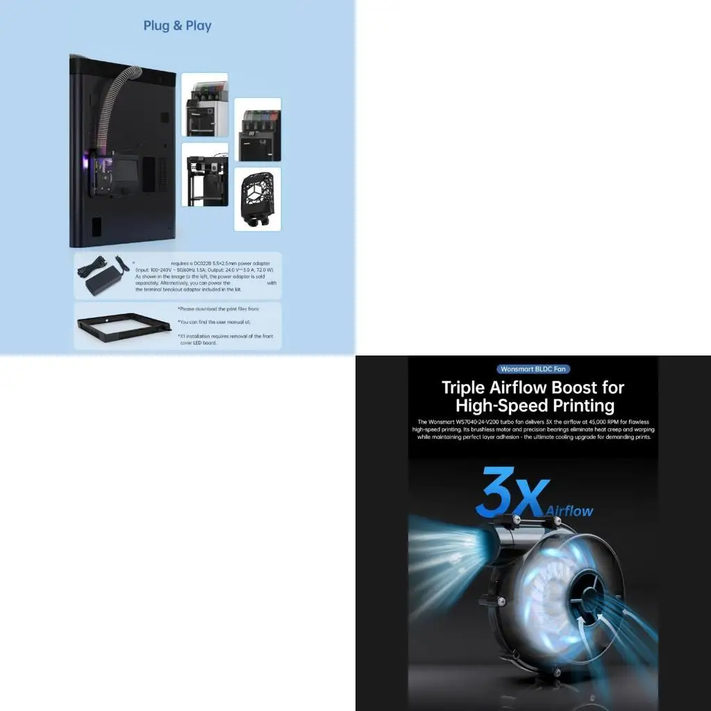 

652F Fast Speed Printer Air Blower Cooling Fan With 3X Airflows Boosting