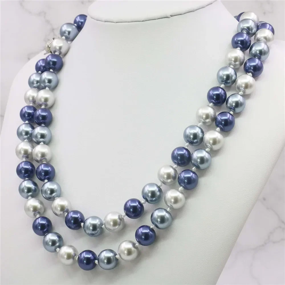 

Wholesale Price New Fashion! 35"10 12mm South Sea Shell Pearl Necklace AAA Multicolor beads jewelry making about 85 pcs/strands