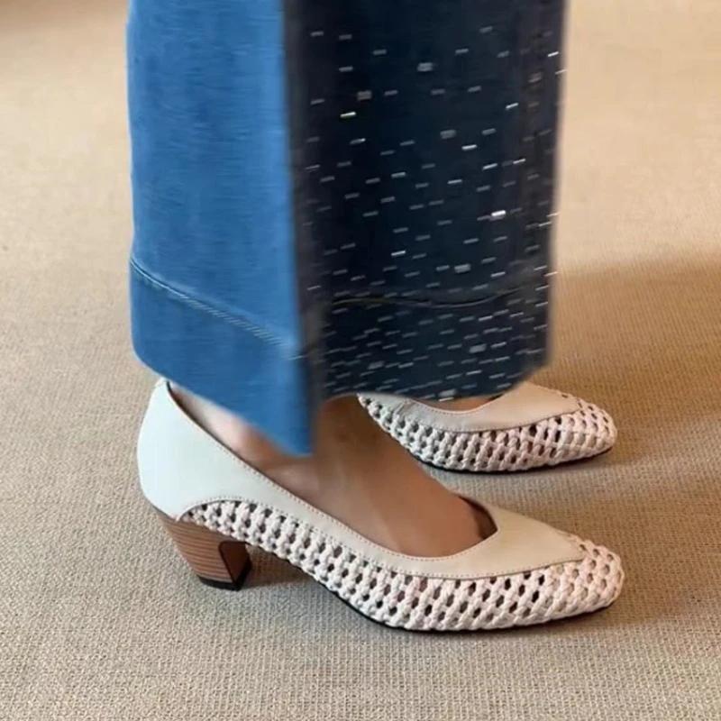 المرأة صنادل مماشي للموضة صيف جديد بلازا رئيس ضوء فارغة تنفس عالية الكعب حذا فردي للسيدات منصة انزلاق أحذية نسائية