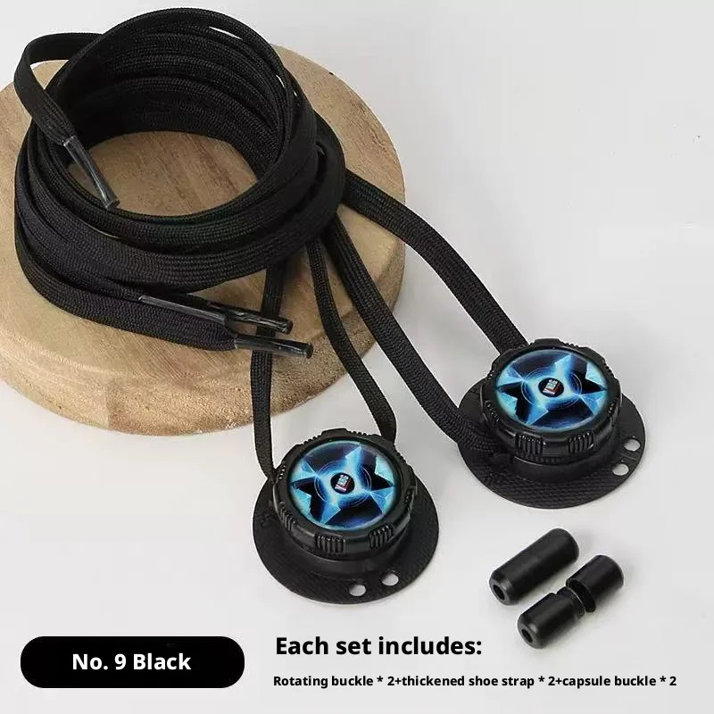 1 Pair Cool Style No-Tie Shoe Locks, Rotating Quick-Adjust Buckles for 5mm Wide Laces, Easy Fasten for Sports & Outdoor Shoes